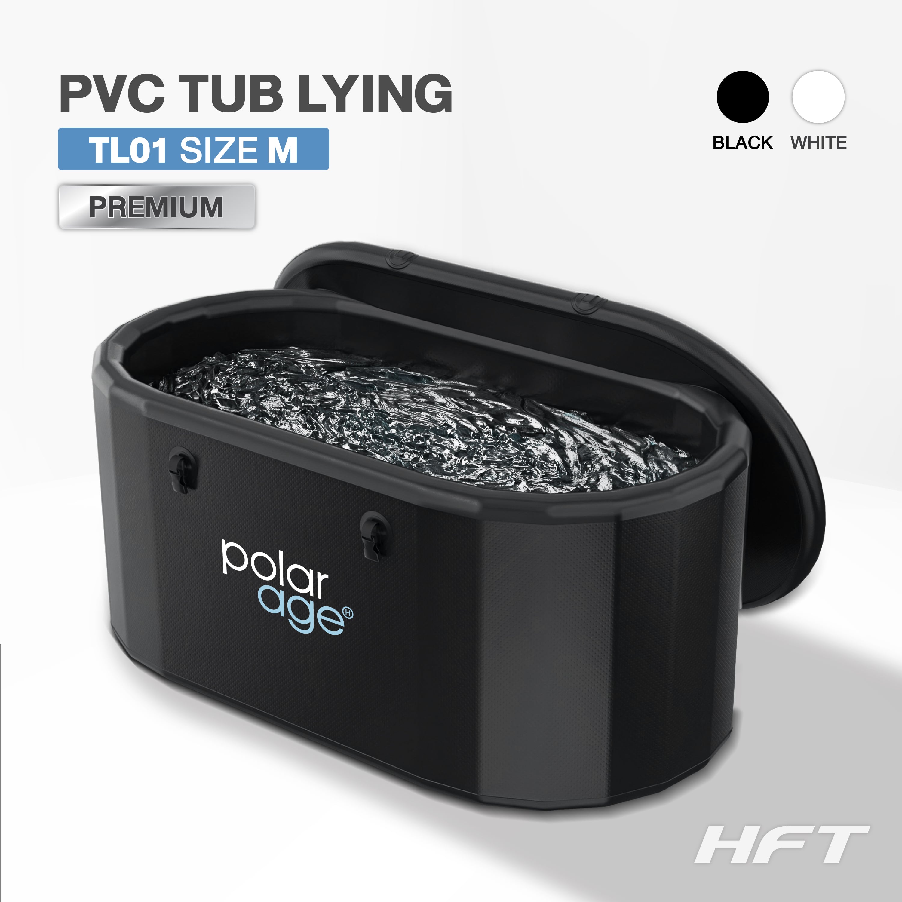 อ่างแช่น้ำเย็น HOMEFITTOOLS อ่างนอนกลม PVC รุ่น TL01M สีดำ_1
